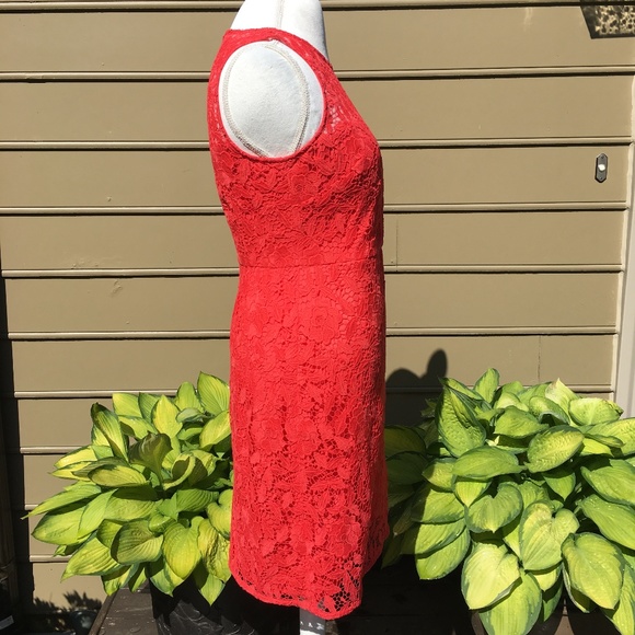 J. CREW COLLECTION - Coral floral Venetian lace fitted dress - Like new … - Picture 2 of 8